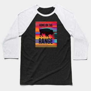 Bison Home on the Range Design Baseball T-Shirt